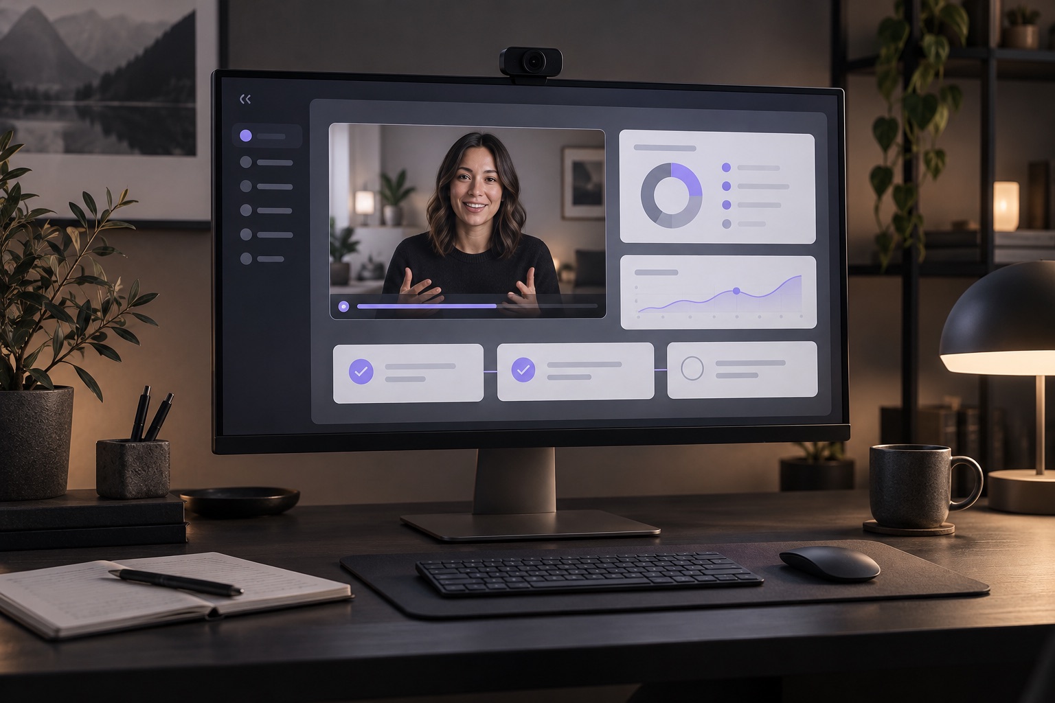 Concept of a personal video walkthrough within a business software dashboard